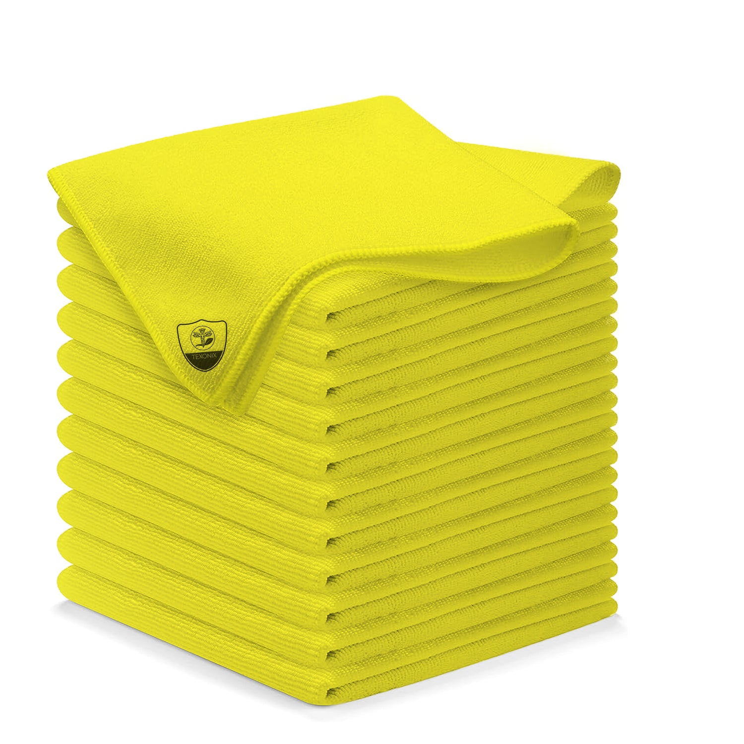 Texonix Mikrofasertücher Set Gelb – 12 Stück für streifenfreie Sauberkeit